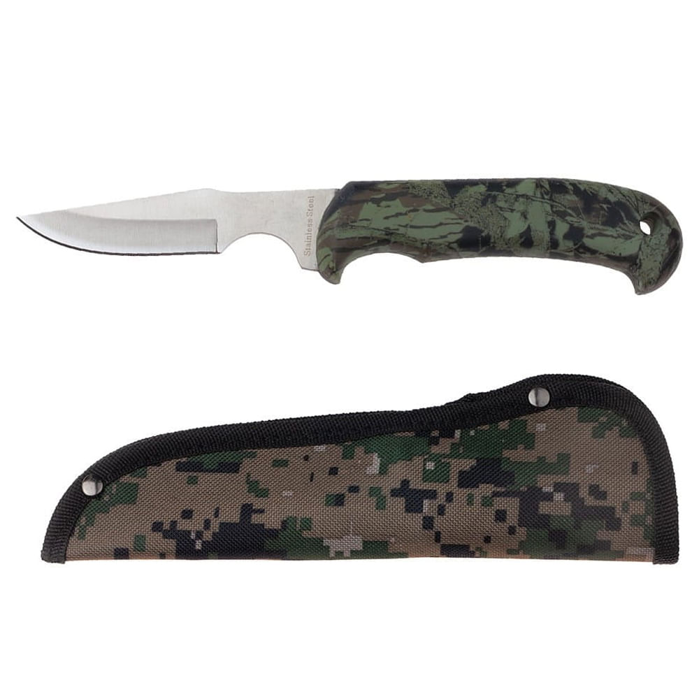 Cutit de vanatoare IdeallStore®, Camo Expert, 23 cm, otel inoxidabil, verde