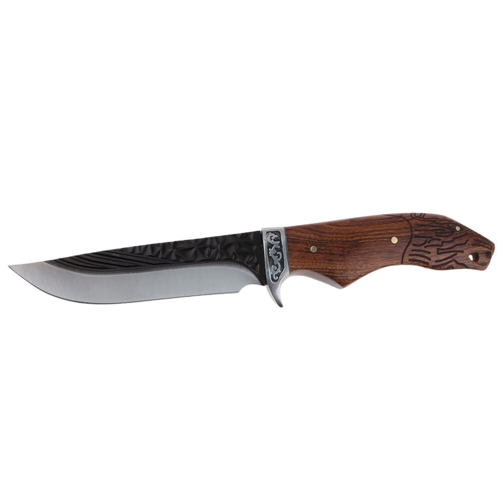 Cutit de vanatoare IdeallStore®, Lion Blade, 25 cm, otel inoxidabil, maro, teaca inclusa - 1 | YEO
