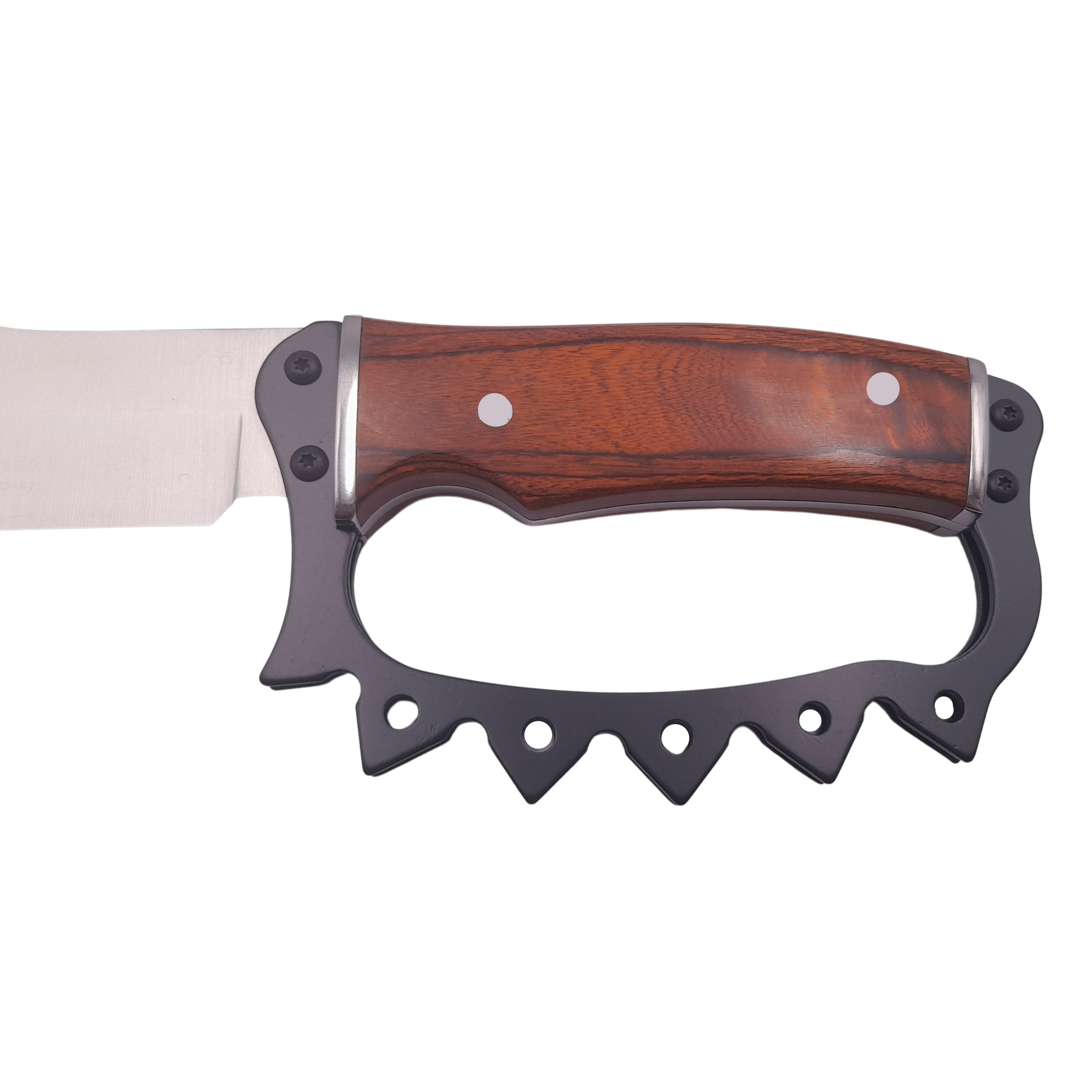 Cutit de vanatoare IdeallStore®, Knuckle Blade, 31 cm, otel inoxidabil, maro, teaca inclusa - 3 | YEO