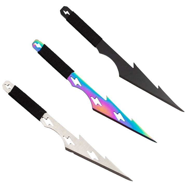 Set 3 cutite de aruncat IdeallStore®, Light of Zeus, 21 cm, multicolor, husa inclusa - 2 | YEO