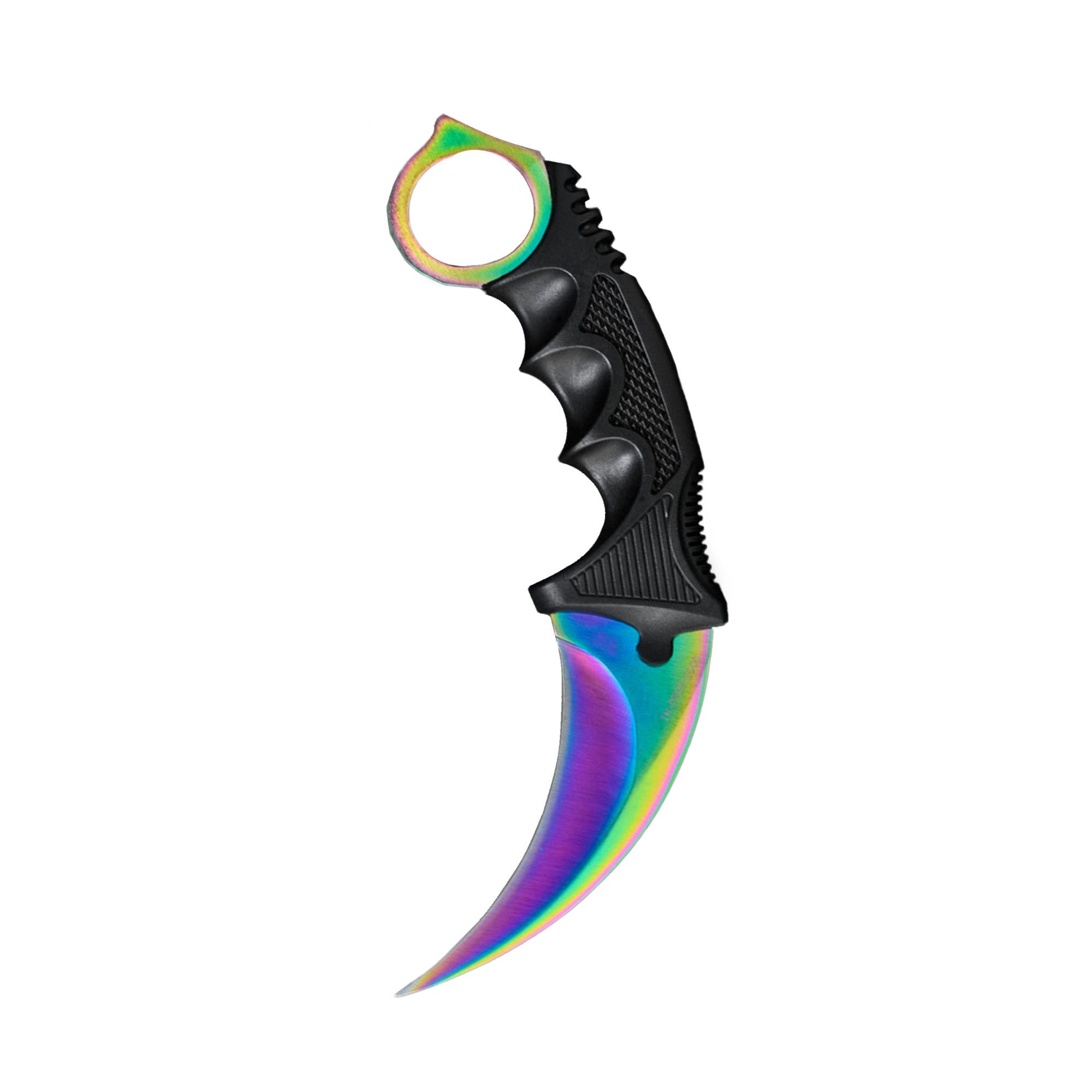 Set 2 cutite rainbow, Fade, karambit si briceag tip fluture - 1 | YEO