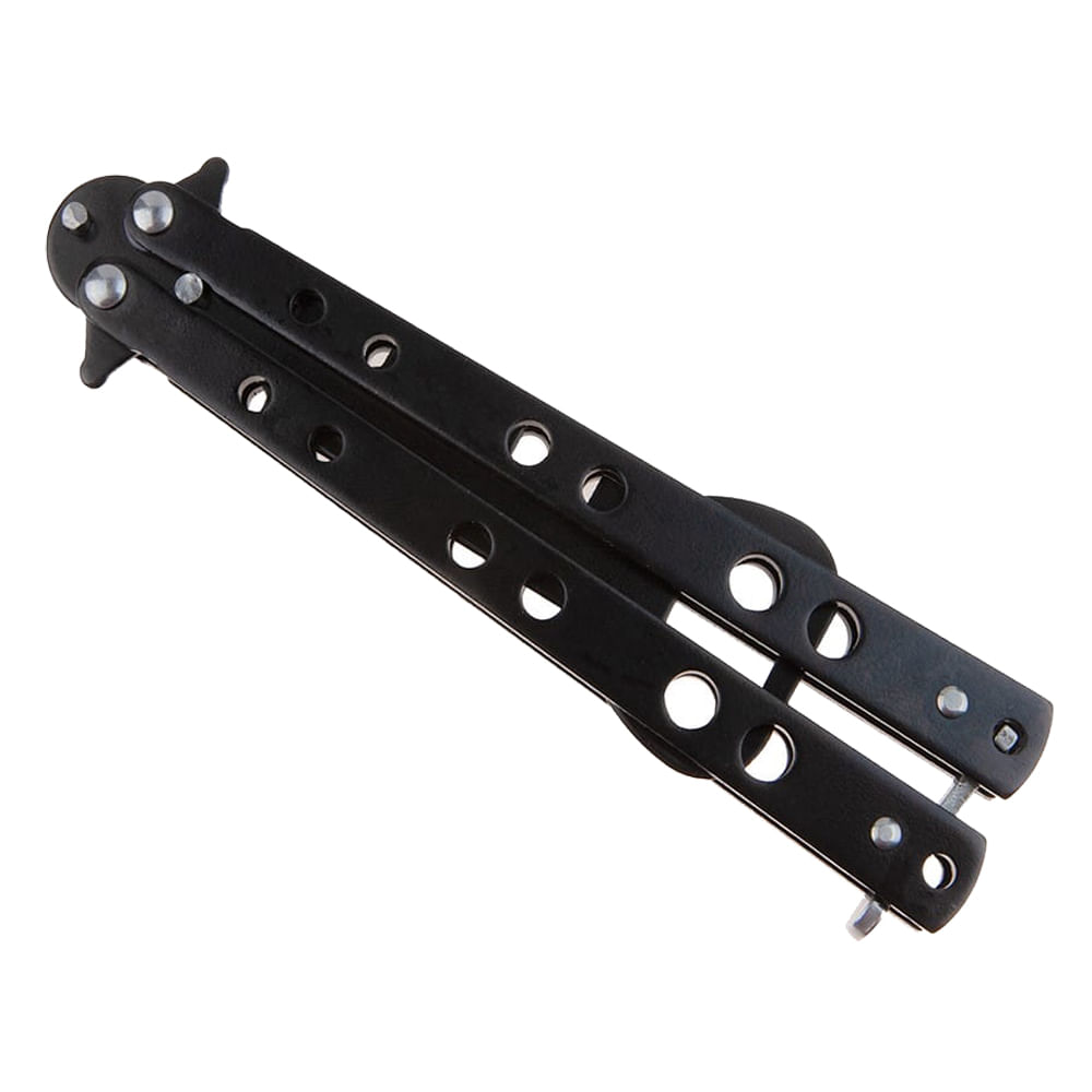 Briceag fluture de antrenament IdeallStore, model deschizator capace, At Your Service, negru, 20.5 cm