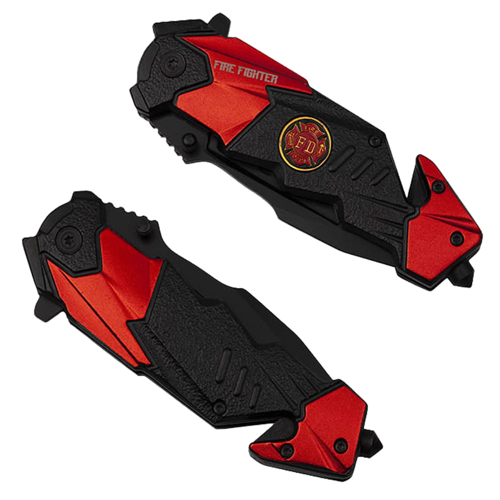 Briceag de vanatoare IdeallStore®, Fire Fighter, 21 cm, otel inoxidabil, negru, husa inclusa - 2 | YEO