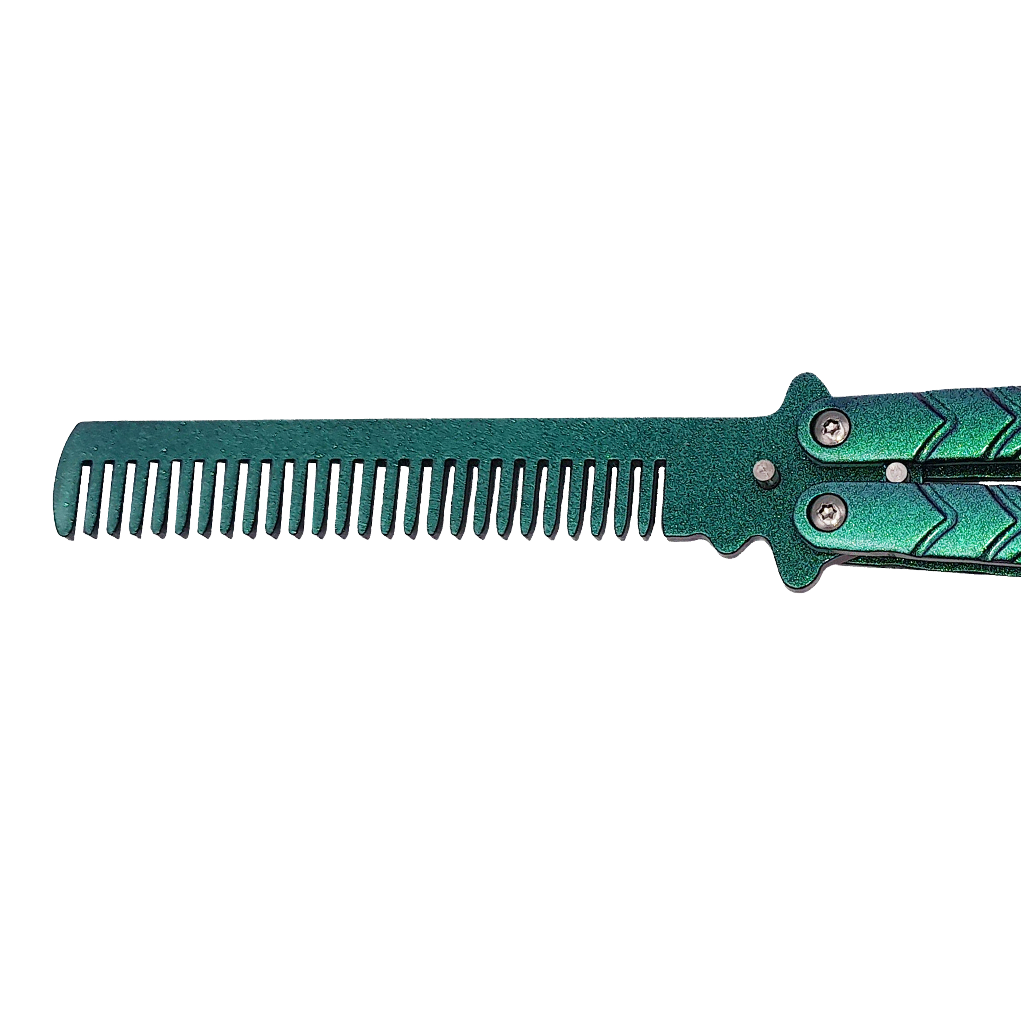 Briceag fluture de antrenament IdeallStore®, tip pieptan, Warrior Pace, 23.5 cm, verde - 4 | YEO