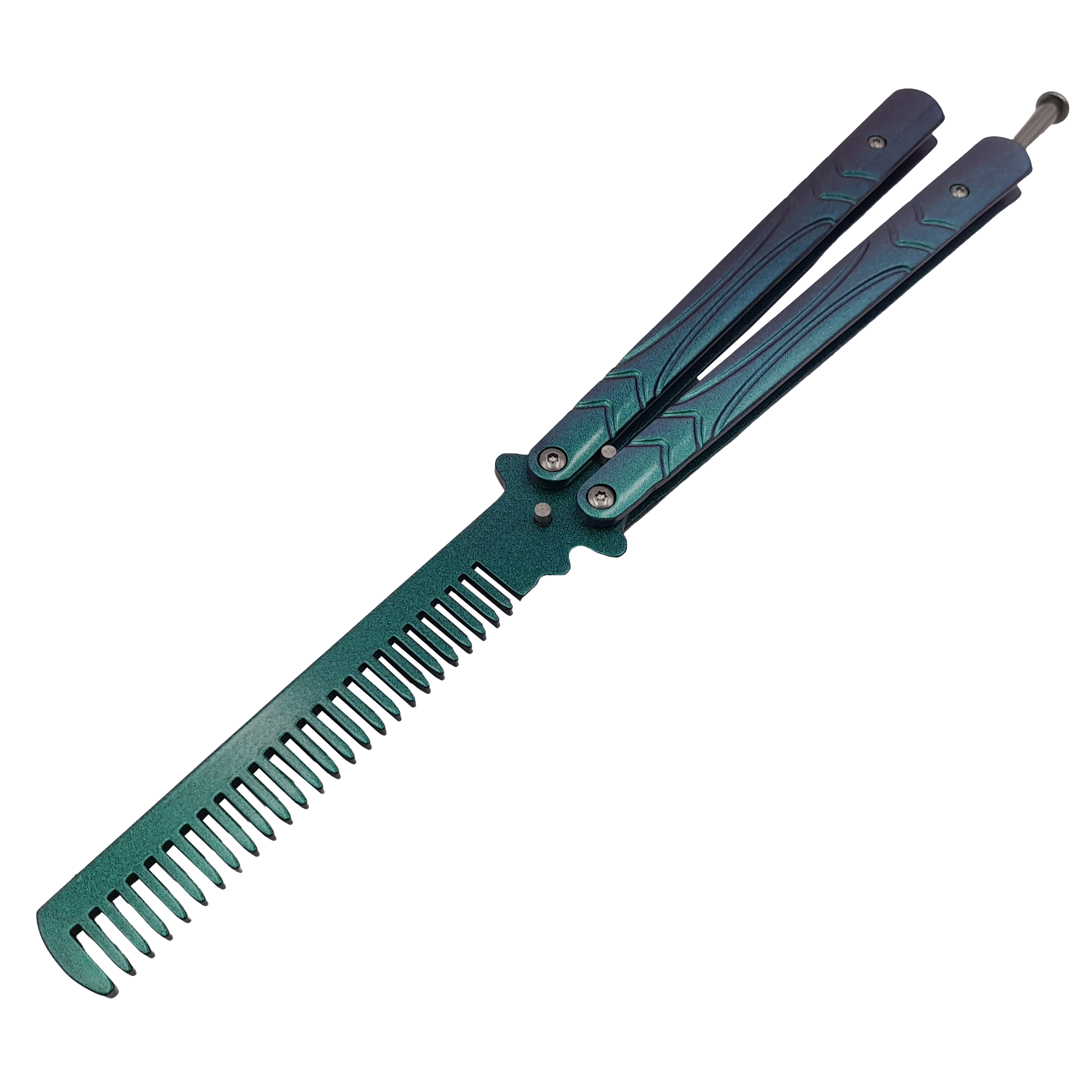 Briceag fluture de antrenament IdeallStore®, tip pieptan, Warrior Pace, 23.5 cm, verde - 2 | YEO