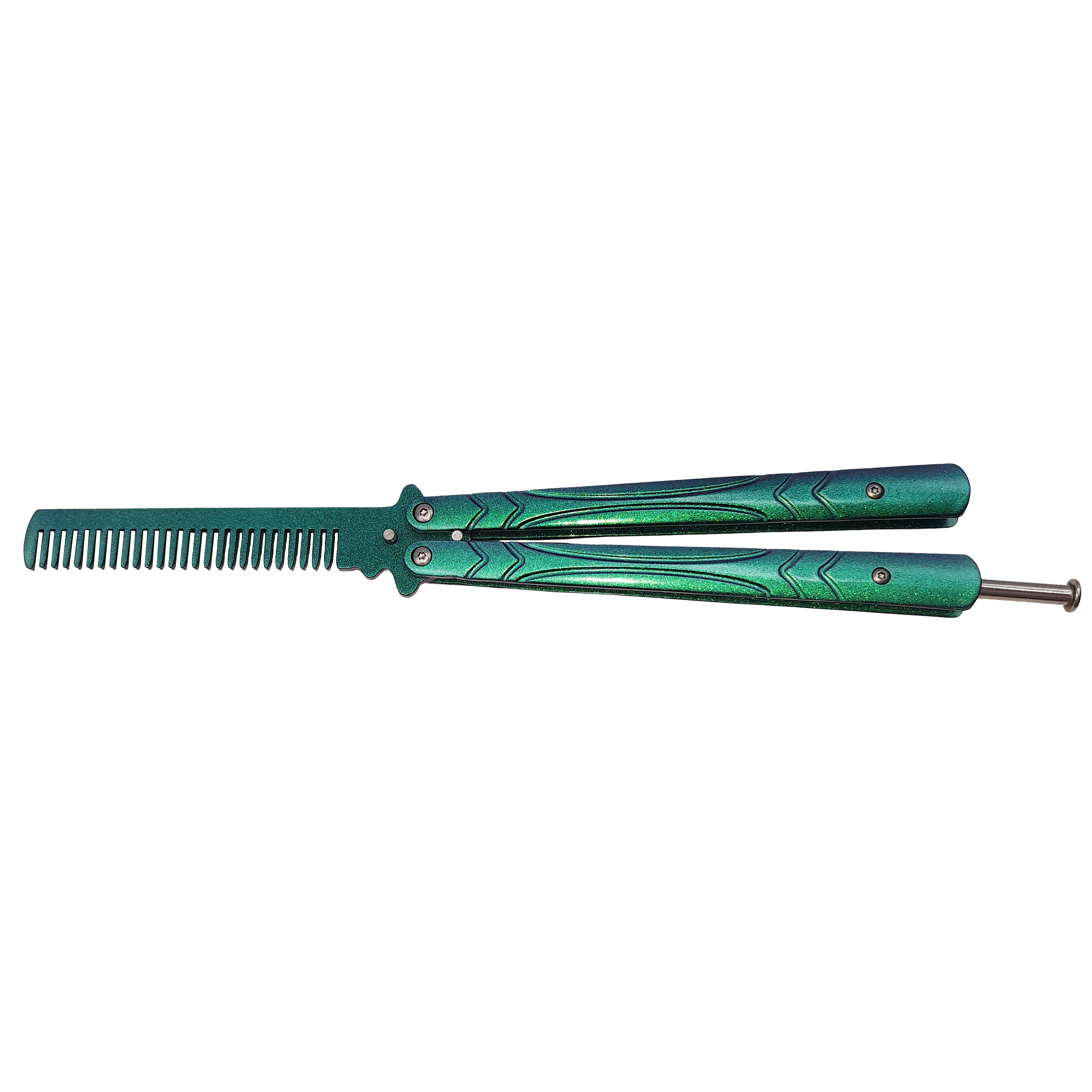 Briceag fluture de antrenament IdeallStore®, tip pieptan, Warrior Pace, 23.5 cm, verde - 1 | YEO