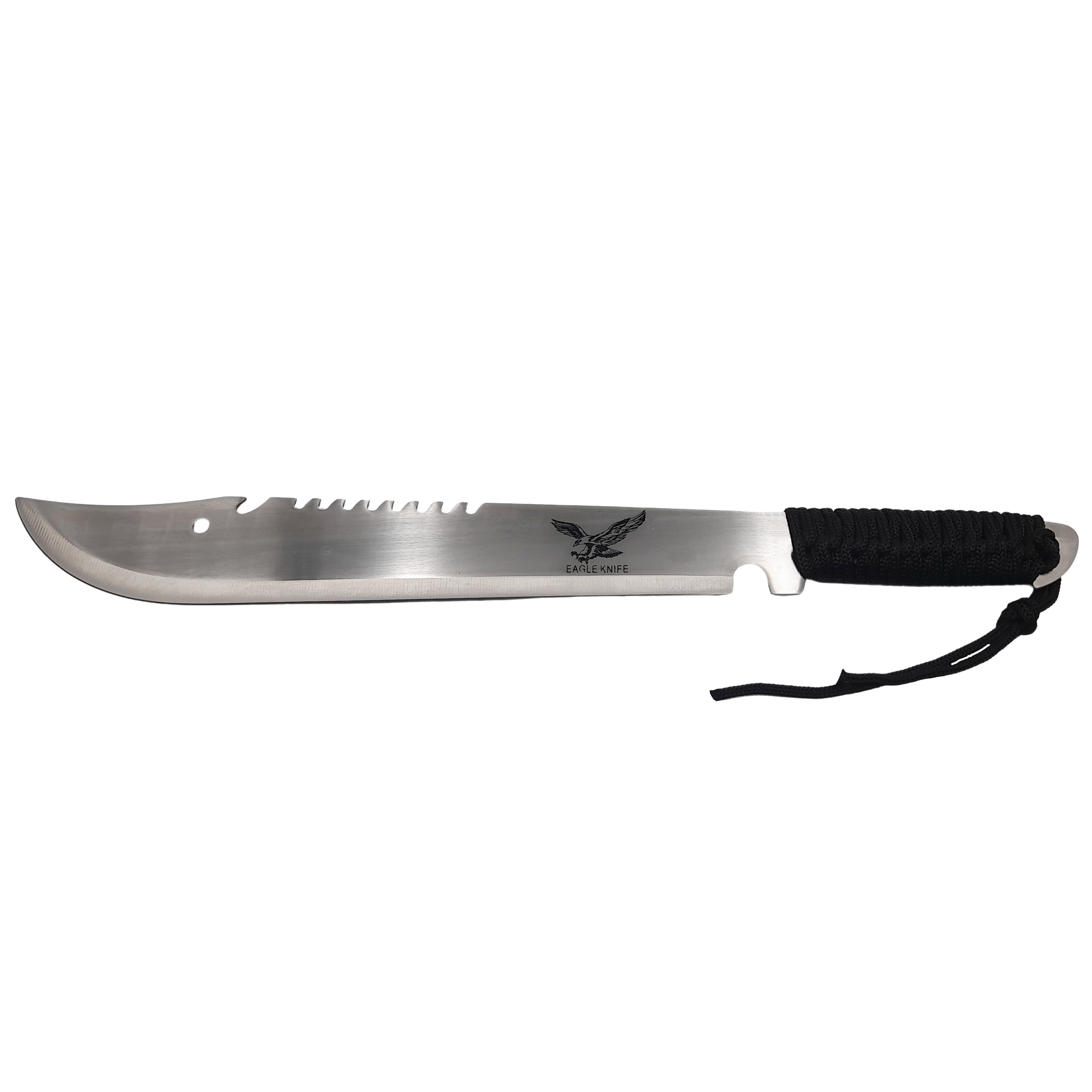 Maceta de vanatoare IdeallStore®, Eagle Knife, 49.5 cm, otel inoxidabil, argintiu, teaca inclusa - 1 | YEO