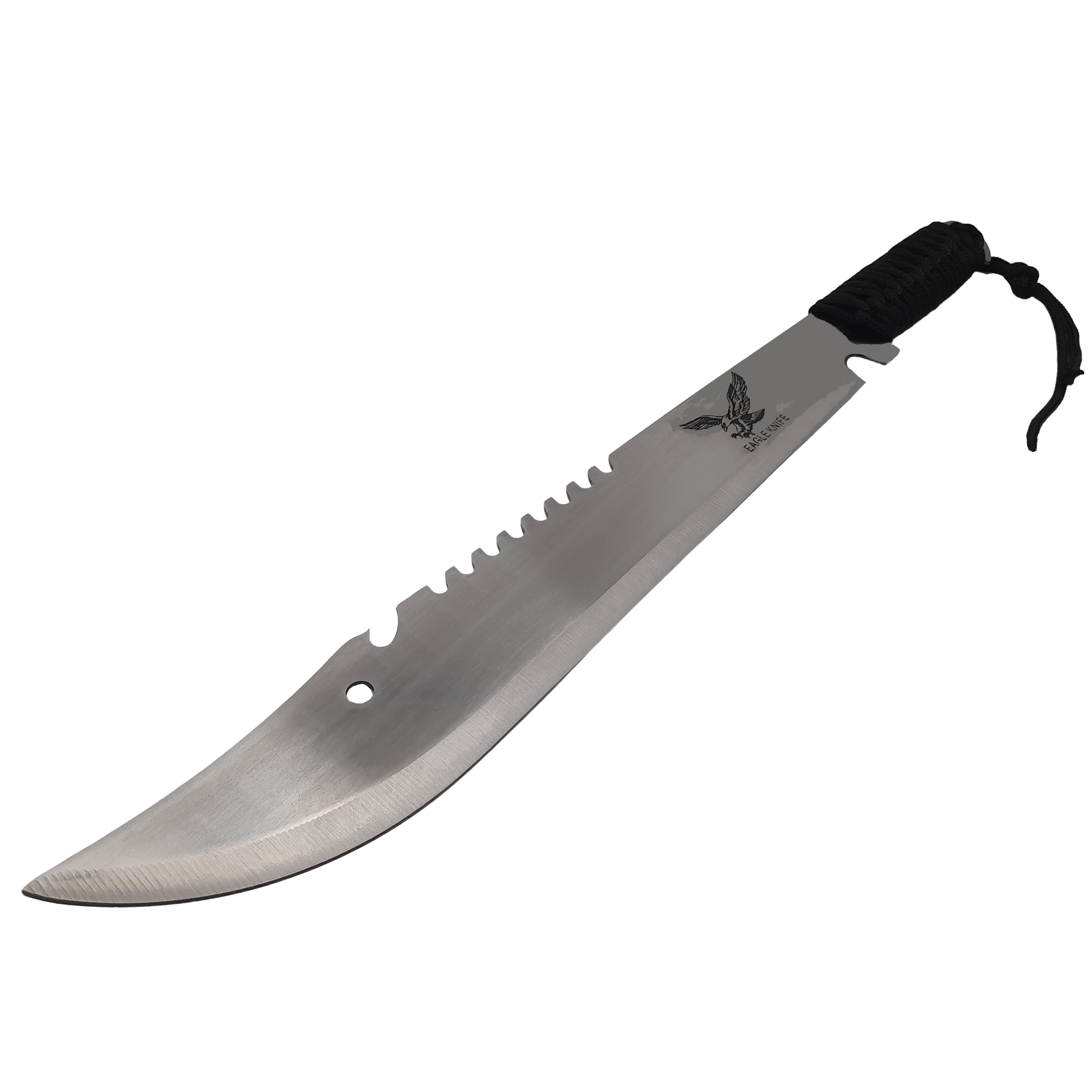 Maceta de vanatoare IdeallStore®, Eagle Knife, 49.5 cm, otel inoxidabil, argintiu, teaca inclusa - 2 | YEO