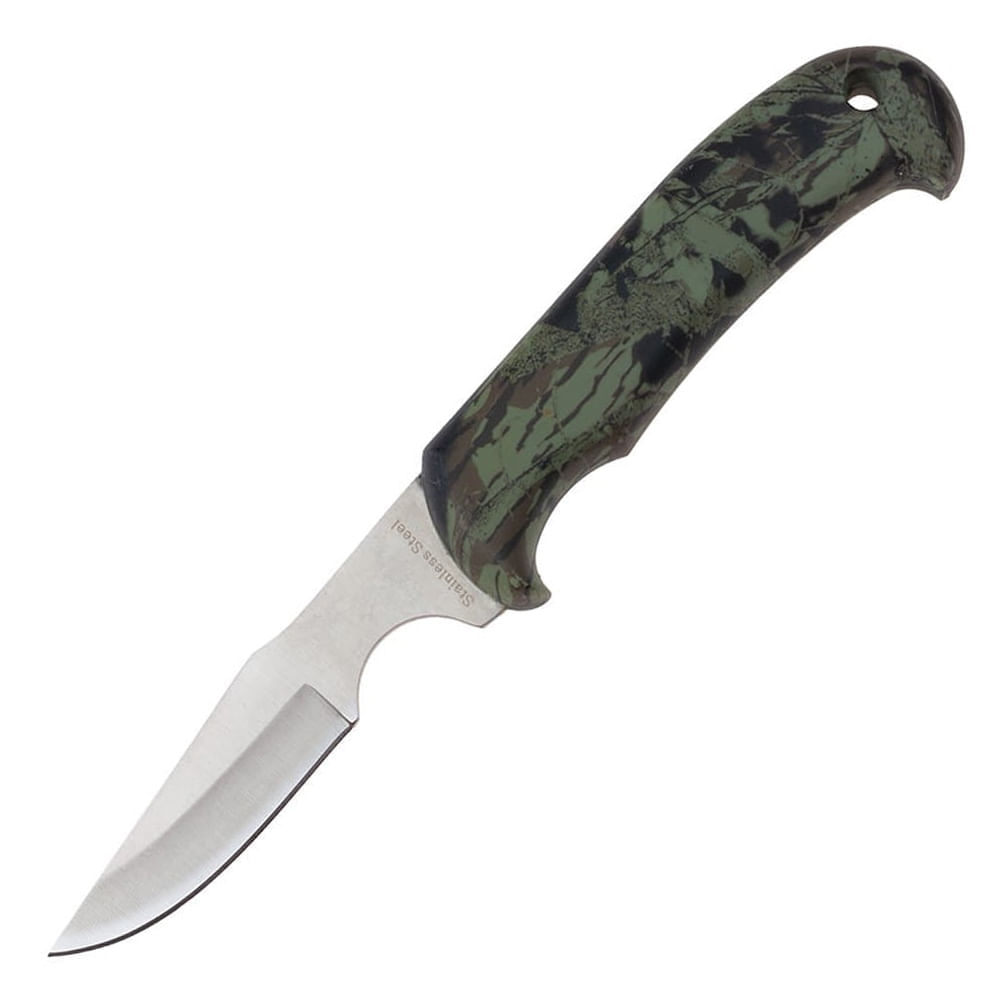 Cutitul pescarului IdeallStore®, Camo Expert, 22.5 cm, otel inoxidabil, kaki