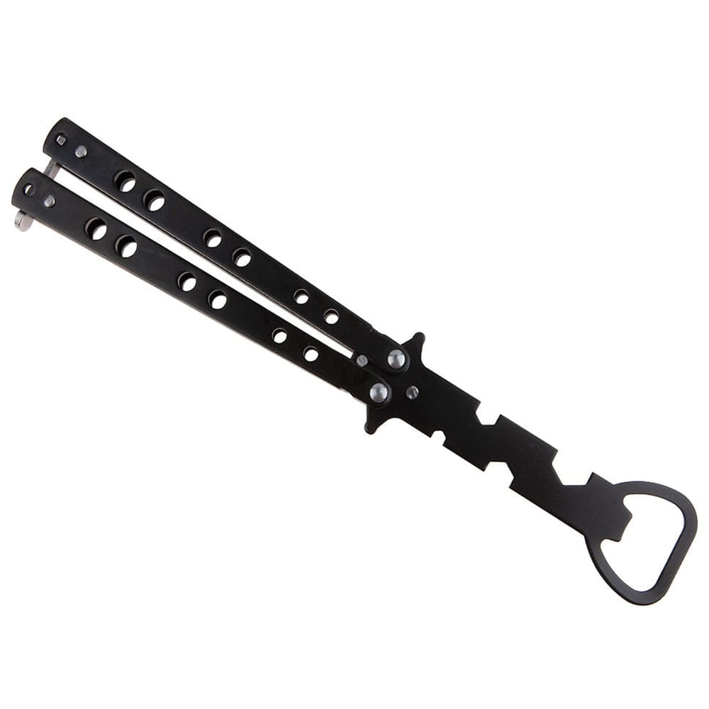 Briceag antrenament IdeallStore®, Party Opener, deschizator capace, otel inoxidabil, 22.5 cm, negru - 3 | YEO