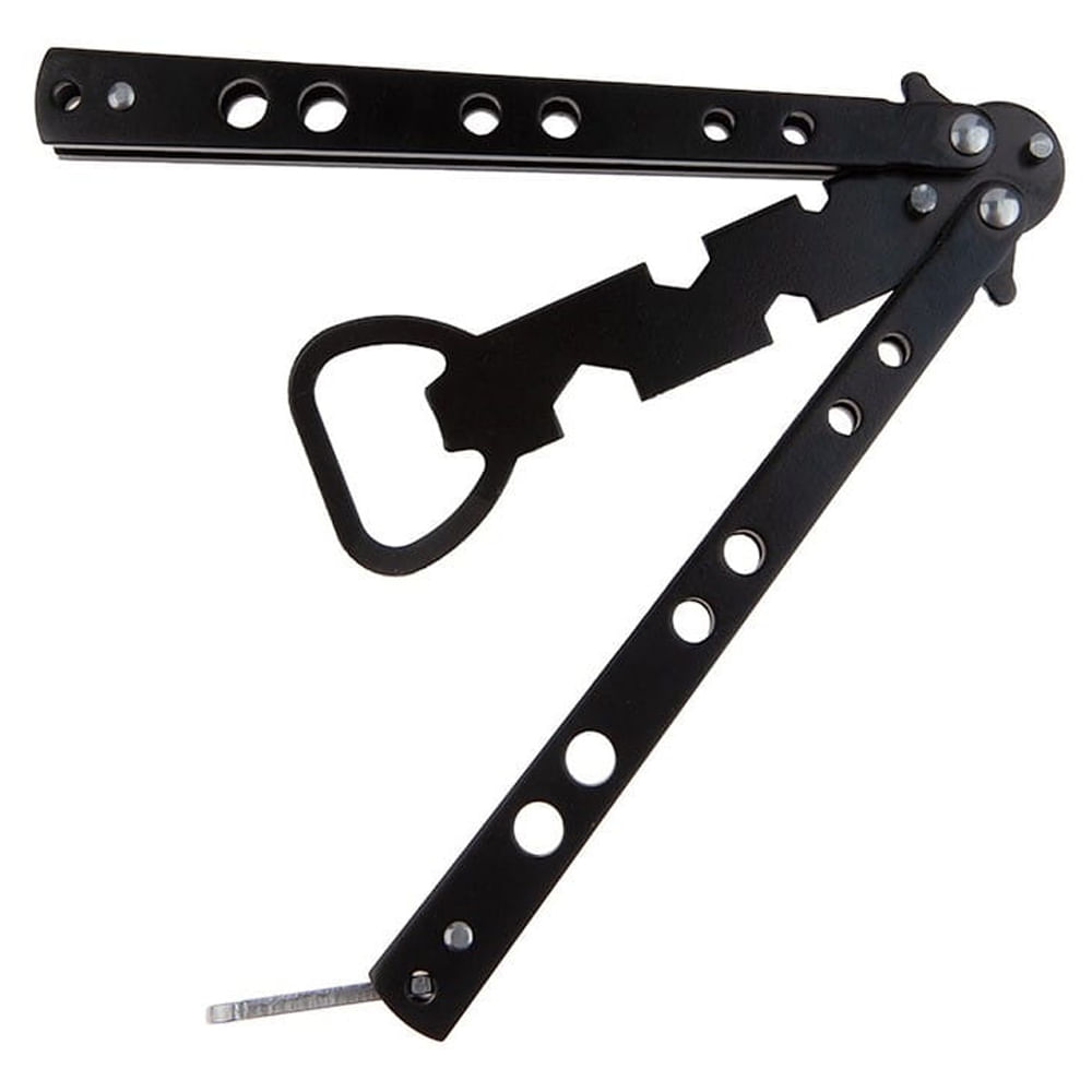 Briceag antrenament IdeallStore®, Party Opener, deschizator capace, otel inoxidabil, 22.5 cm, negru - 1 | YEO