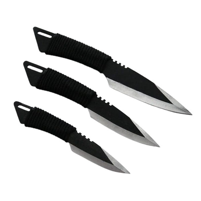 Set 3 cutite de aruncat IdeallStore®, Scorpion King, 24.5 cm, negru, husa inclusa - 2 | YEO