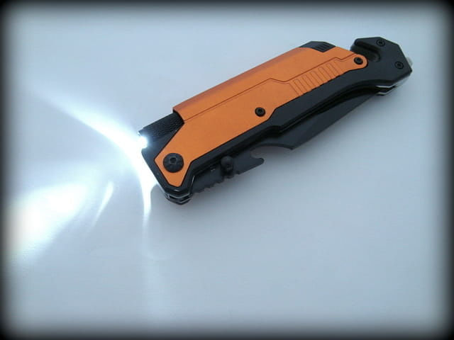 Briceag de vanatoare IdeallStore®, Robo Blade, otel inoxidabil, 22 cm, portocaliu