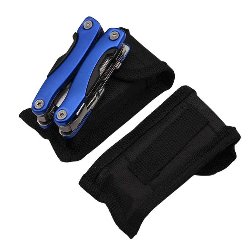Mini cleste multifunctional IdeallStore®, Survival Instict, otel inoxidabil, 9 functii, 14 cm, albastru, husa inclusa