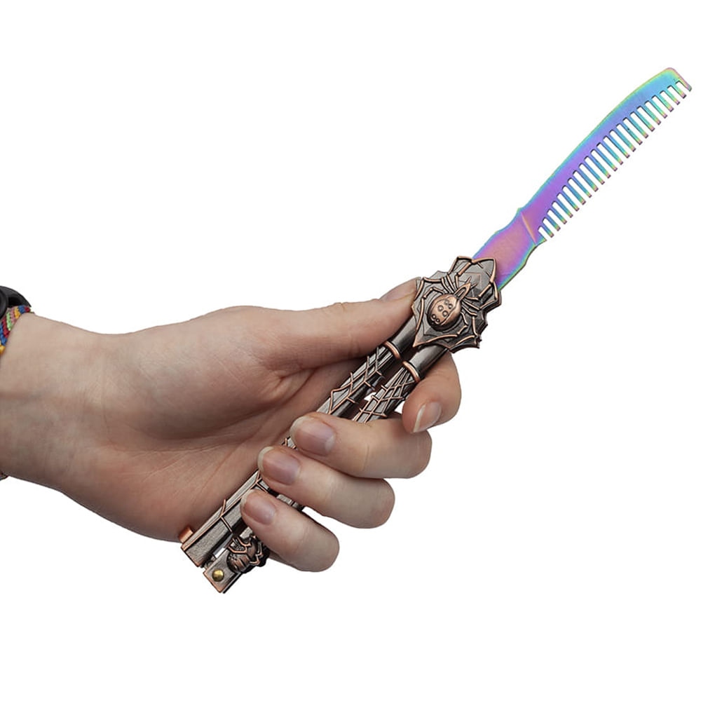 Briceag de antrenament IdeallStore®, Spider King, model piaptan, 22.5 cm, multicolor, cutie lemn