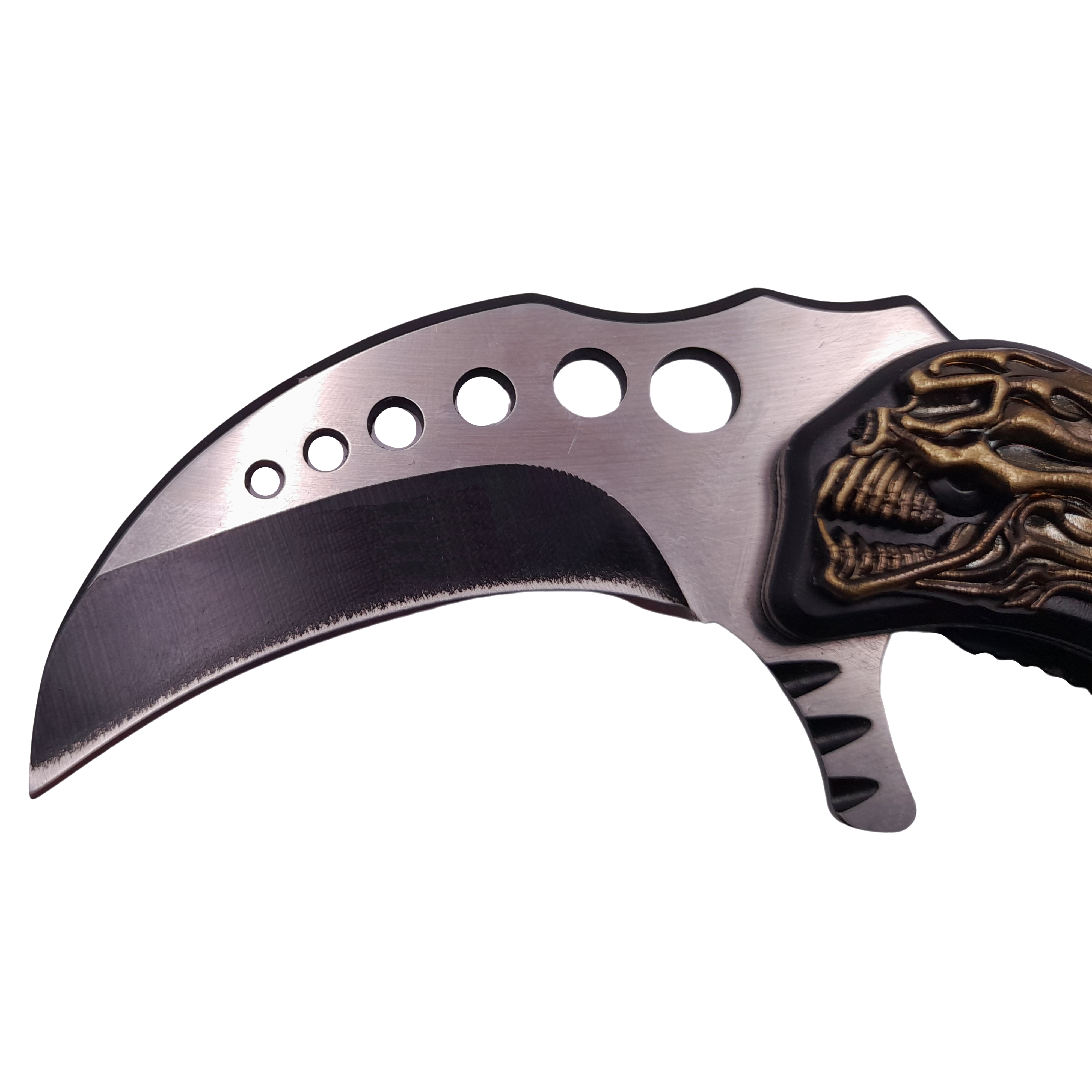 Briceag de vanatoare IdeallStore®, Blue Hell Rider, model karambit, 17 cm, albastru - 3 | YEO