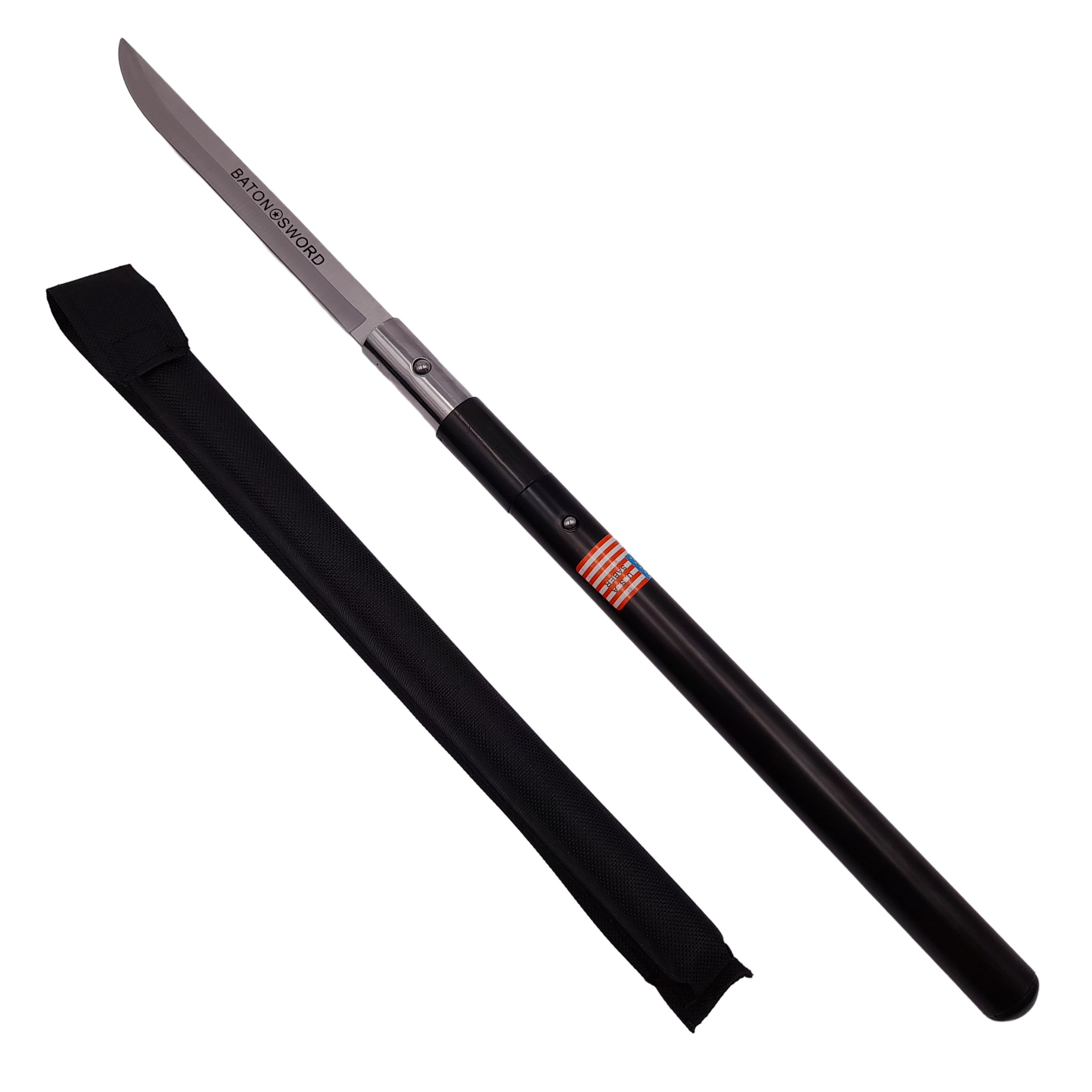 Sabie de vanatoare Ideallstore®, Shaolin Master, model baston, 55 cm, negru, teaca inclusa