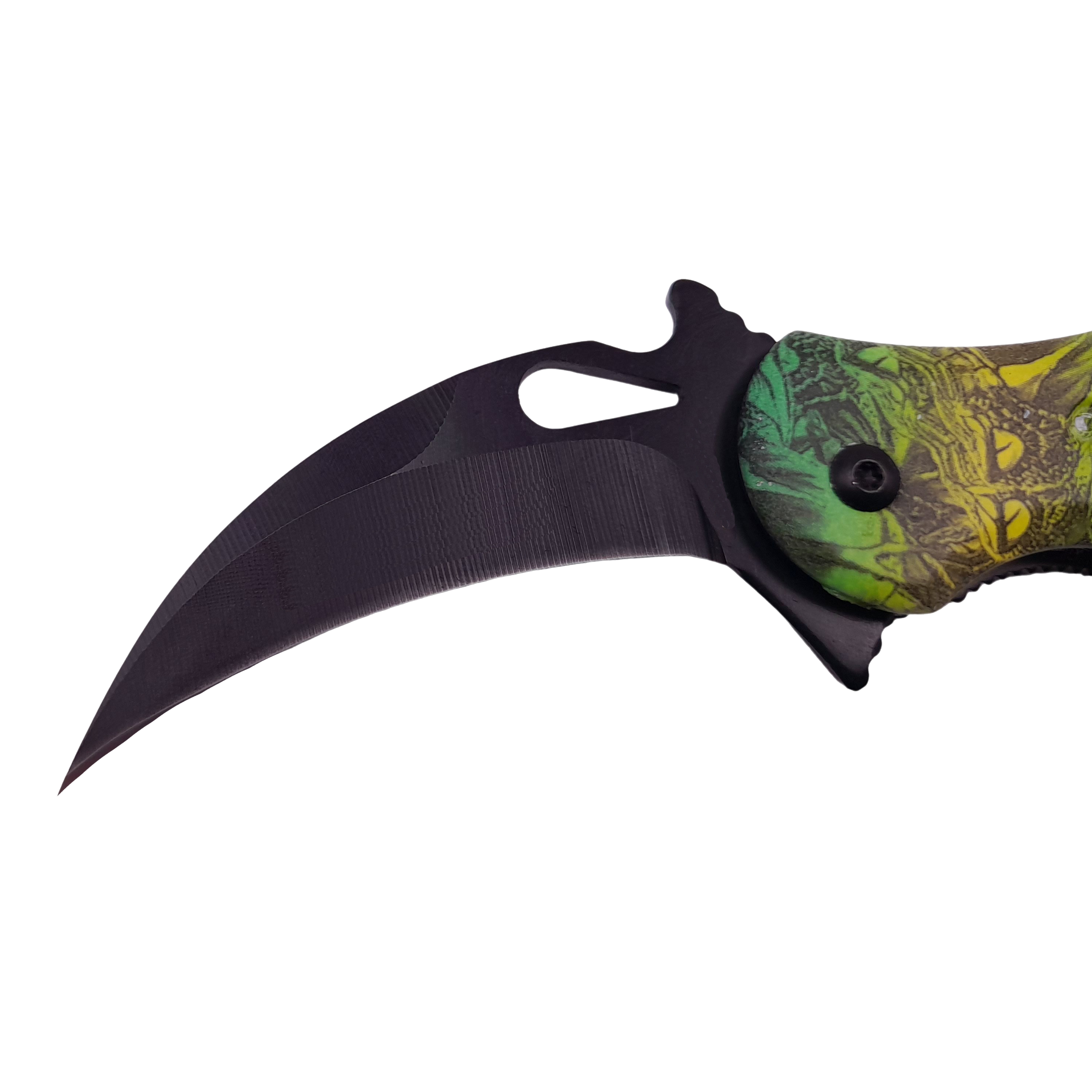 Briceag de vanatoare IdeallStore®, Wild Forest, model karambit, 20 cm, verde - 3 | YEO