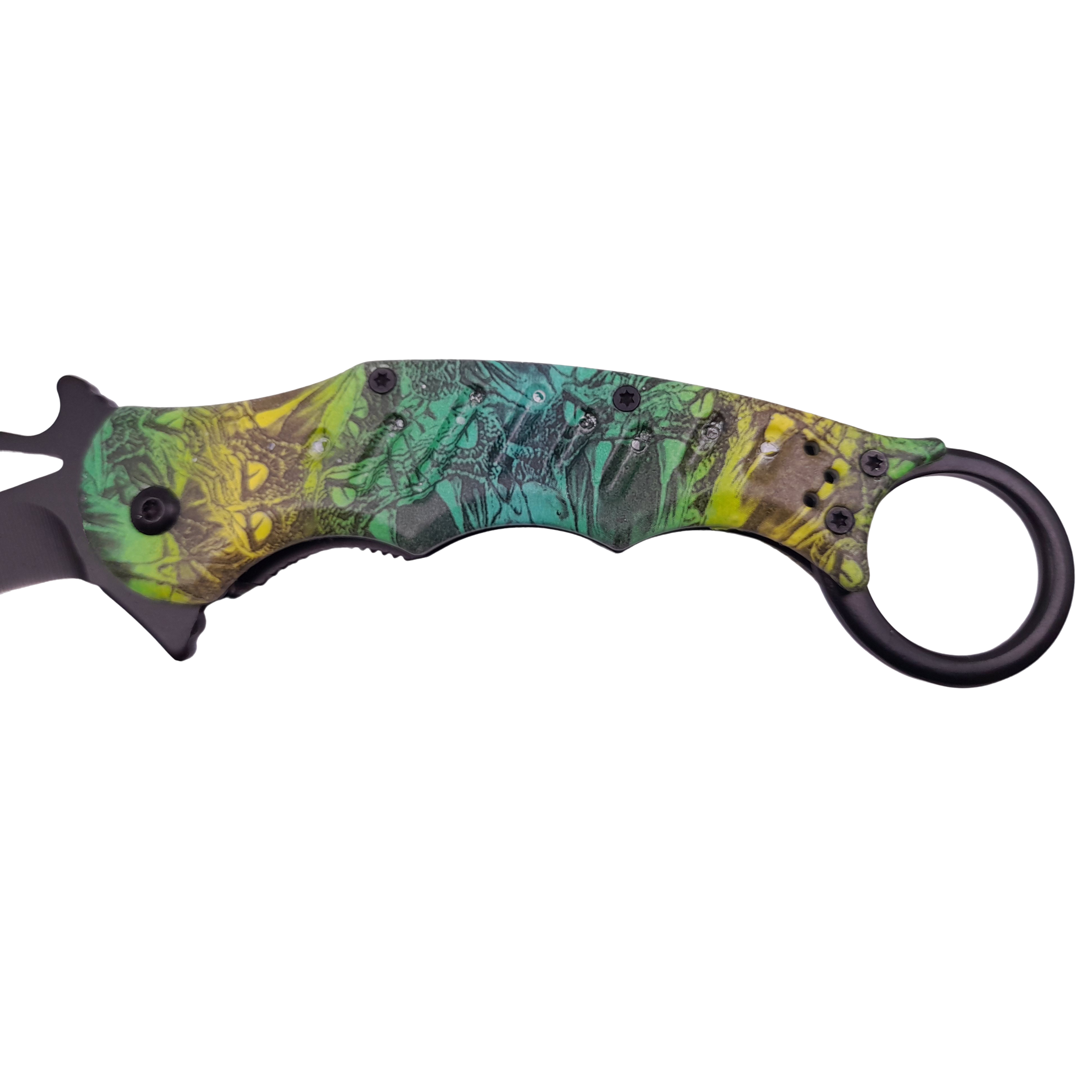 Briceag de vanatoare IdeallStore®, Wild Forest, model karambit, 20 cm, verde - 2 | YEO