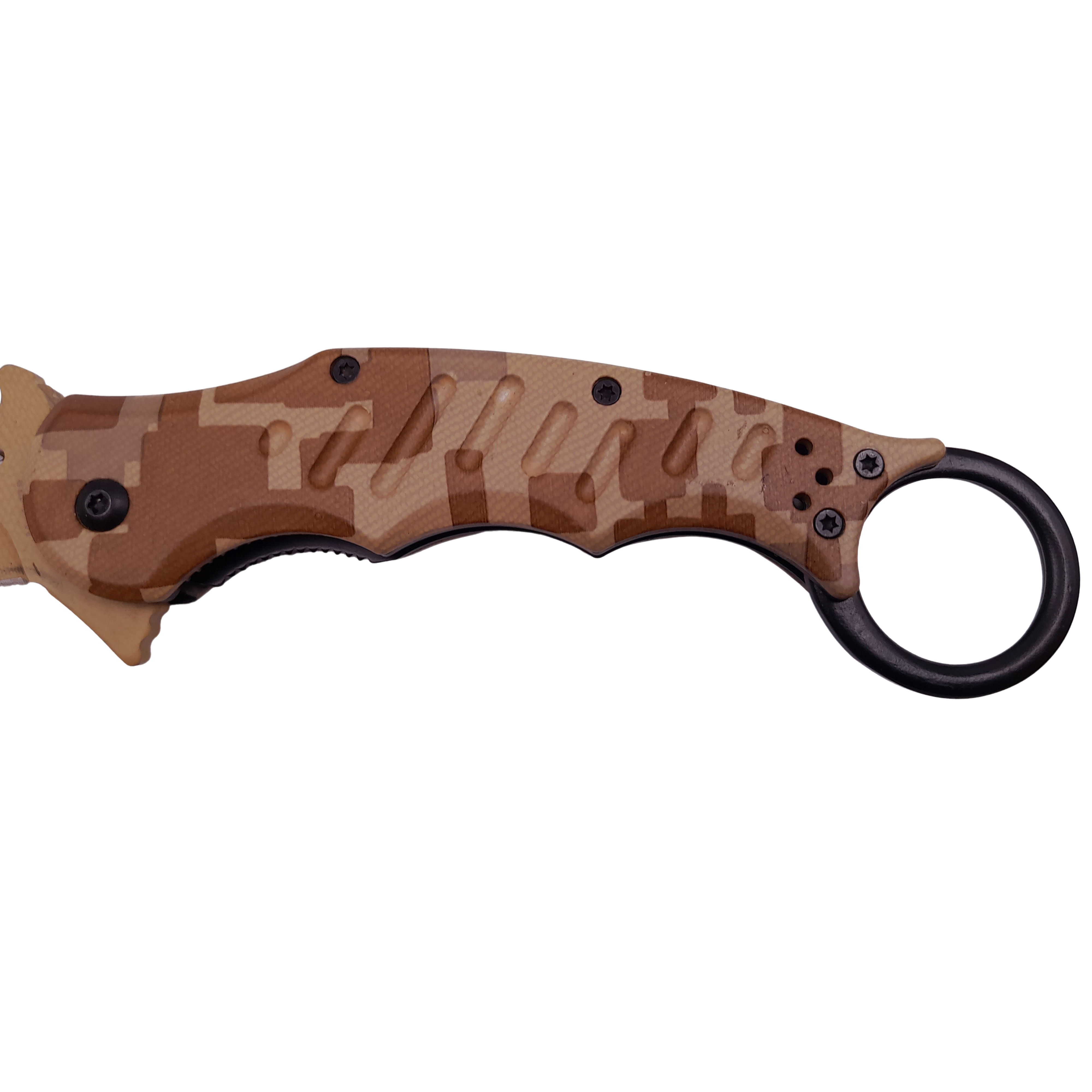 Briceag de vanatoare IdeallStore®, Desert Camo, model karambit, 20 cm, bej - 2 | YEO