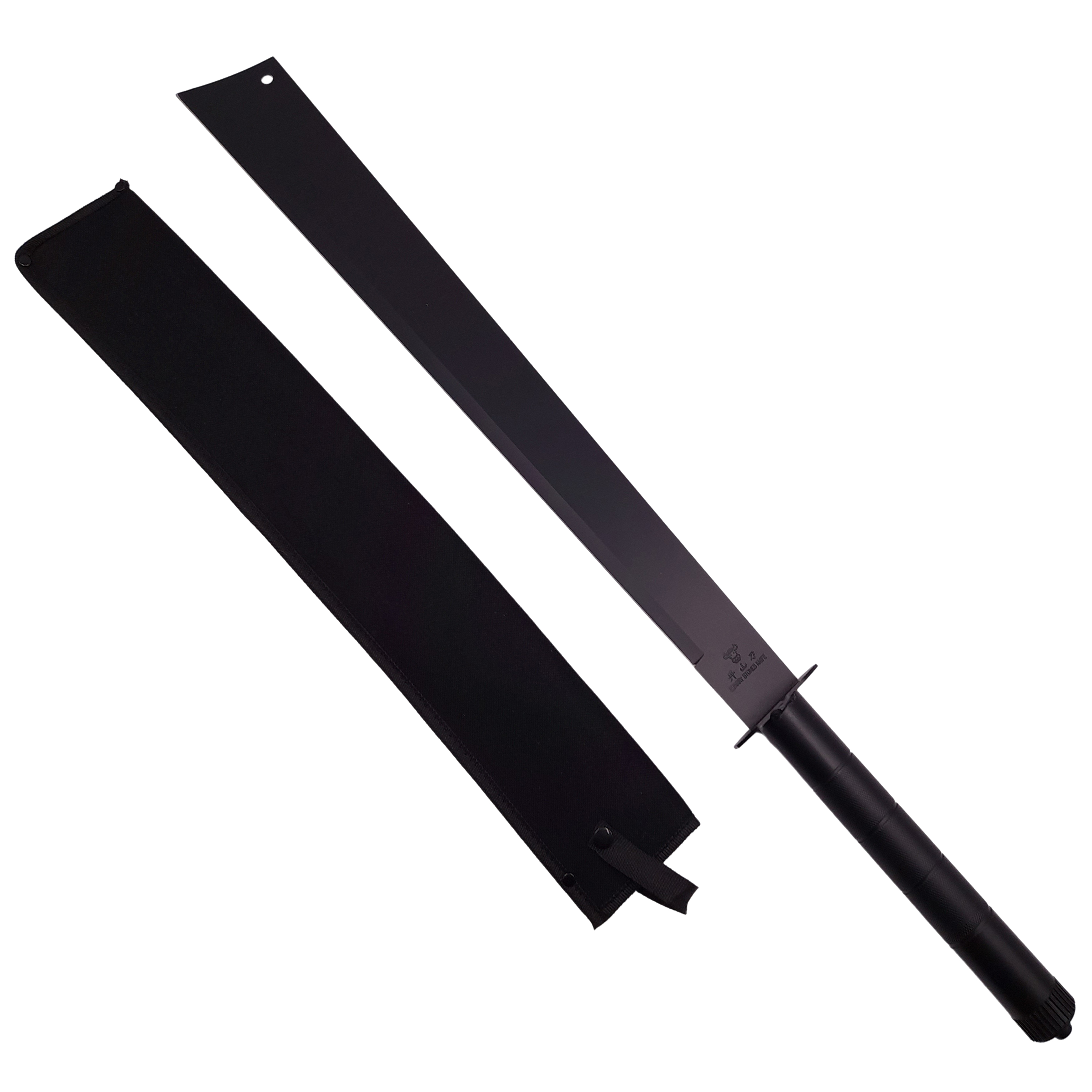 Sabie de vanatoare IdeallStore®, Ninja Blade, maner metal, 81 cm, negru, teaca inclusa