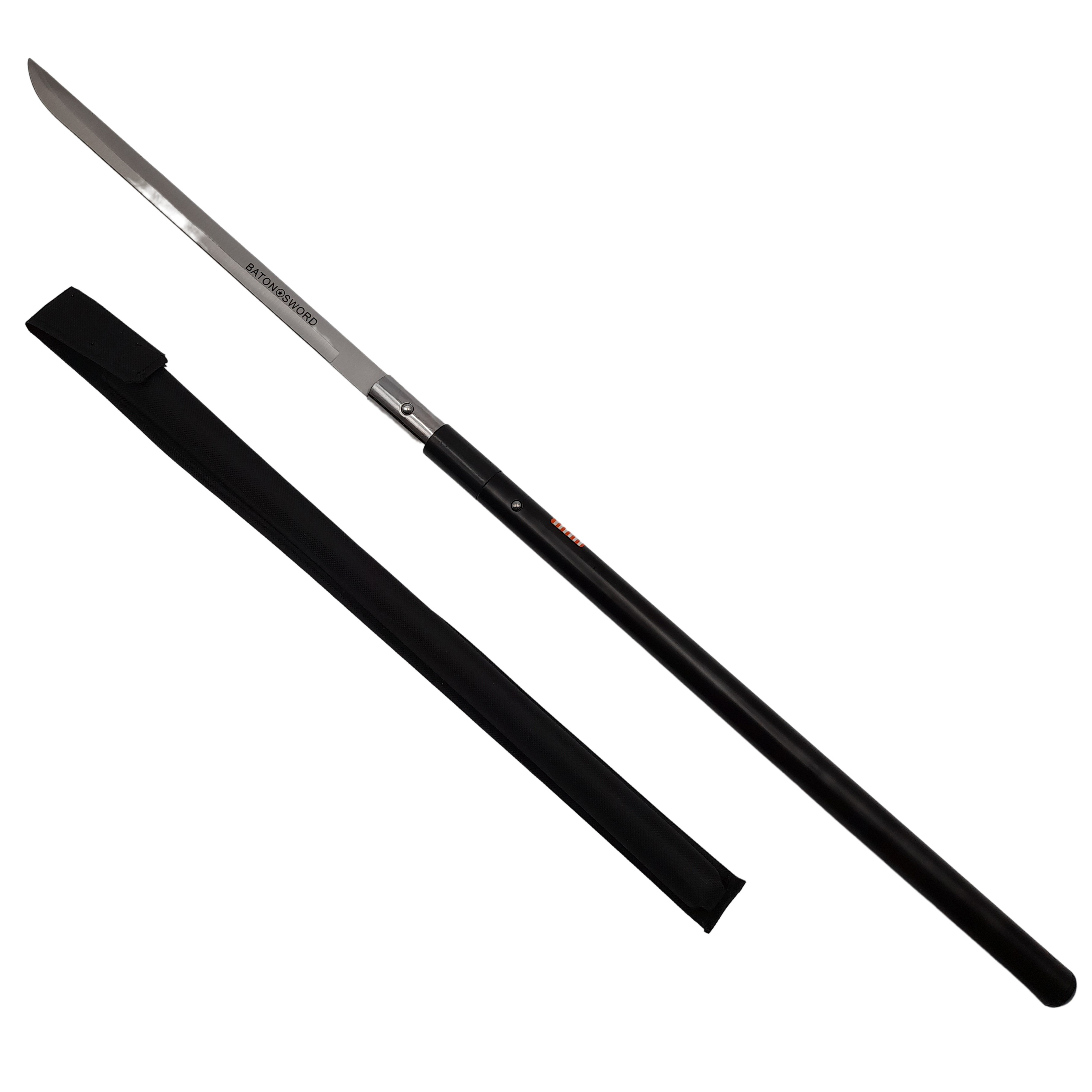 Sabie de vanatoare Ideallstore®, Shaolin Master, model baston, 87 cm, negru, teaca inclusa