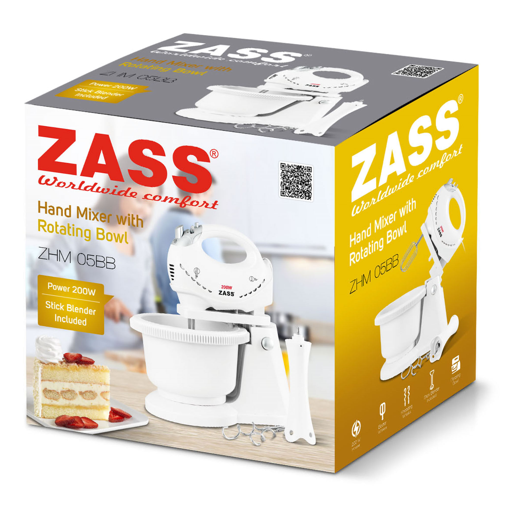 Mixer cu bol Zass ZHM 05 BB, alb - 4 | YEO