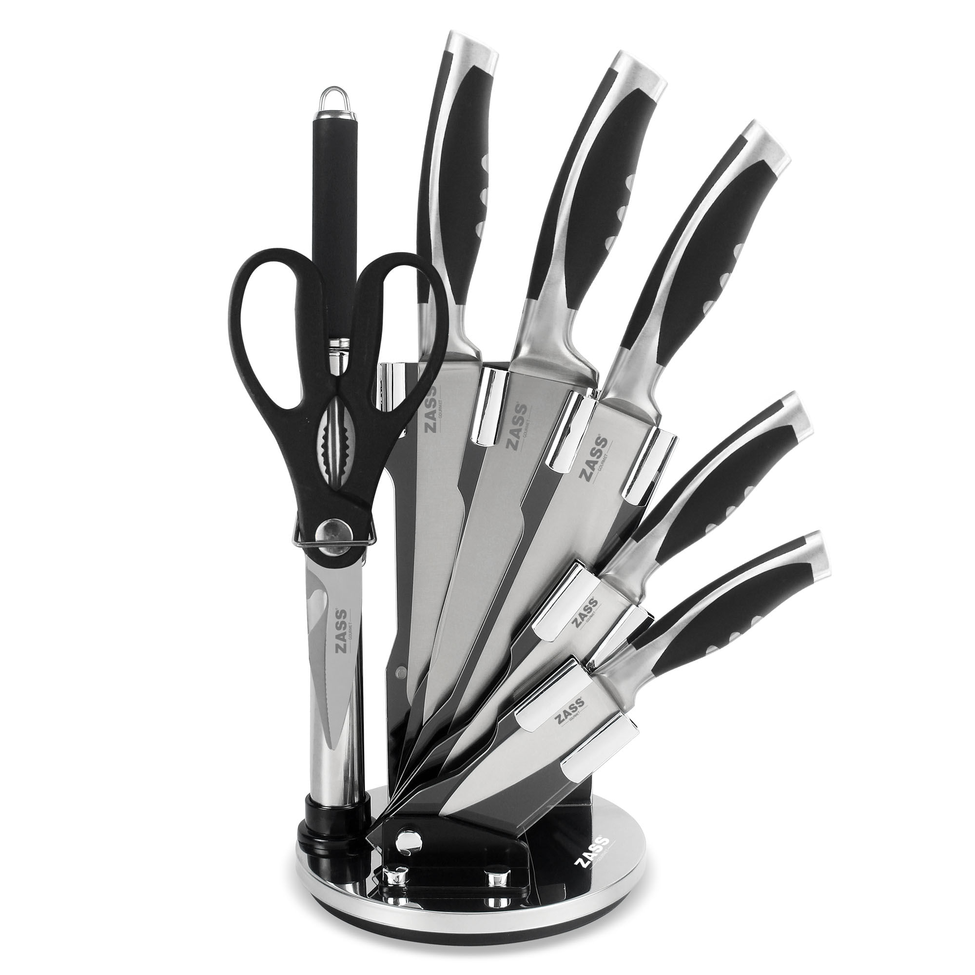 Set cutite + Ustensile de bucatarie Zass Gourmet ZG-KS 04, negru