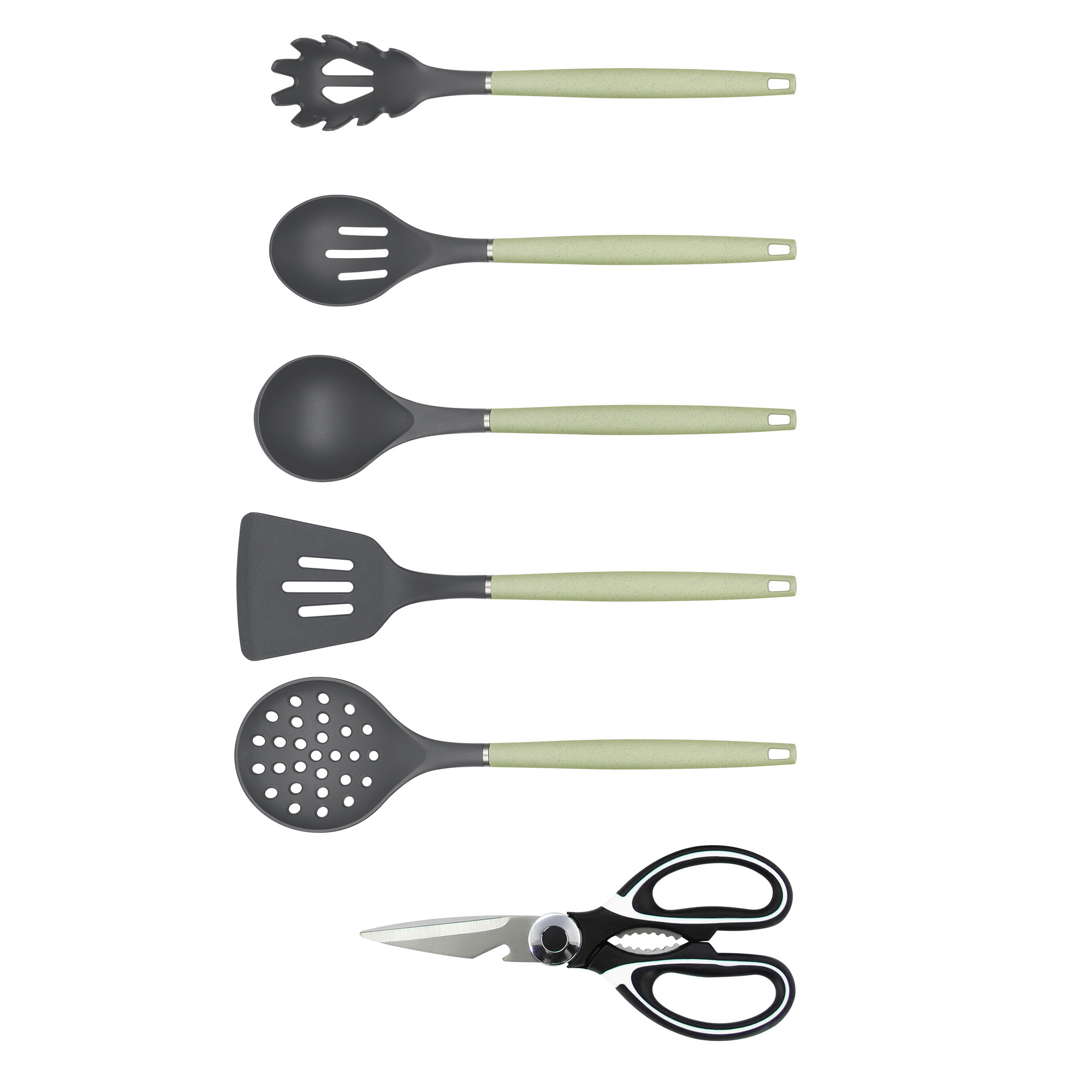 Set cutite + Ustensile de bucatarie Zass Gourmet ZG-KS 01, verde - 1 | YEO