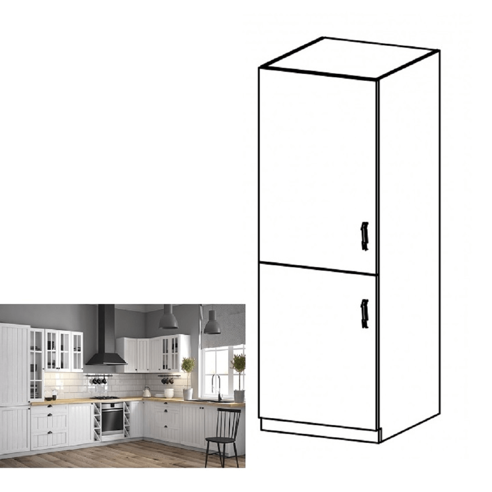 Dulap inferior pentru frigider incorporat D60ZL, model stanga, alb/pin Andersen, PROVENCE