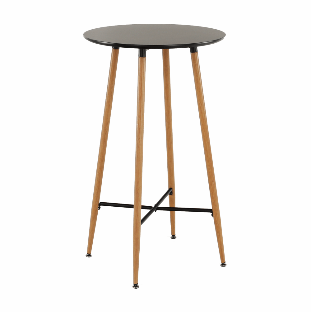 Masa de bar, negru/stejar, diametru 60 cm, IMAM