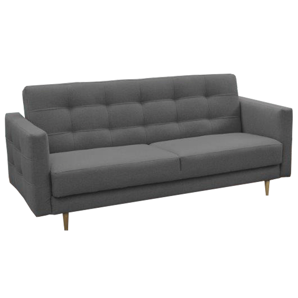 Canapea cu 3 locuri tapitat, tesatura gri inchis, AMEDIA