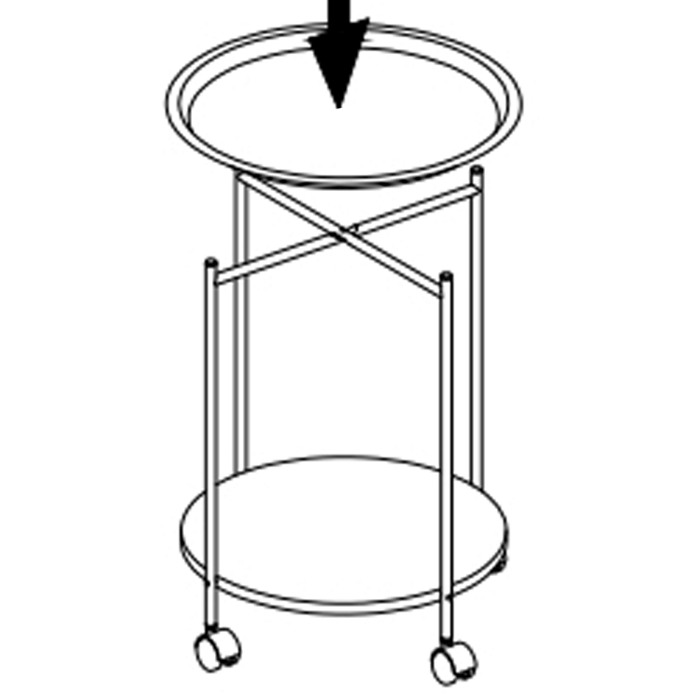 Masuta portabila cu roti, alb, DERIN - 1 | YEO