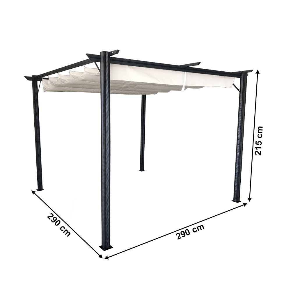 Pergola cu acoperis glisant, aluminiu, PEPY BASIC - 2 | YEO