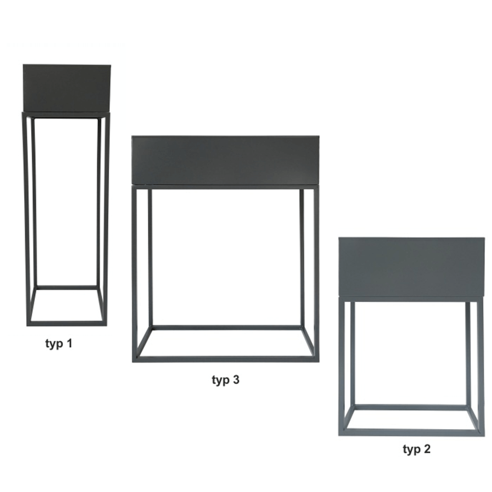 Ghiveci de flori din metal multifunctional, gri inchis, INDIZE TYP 3 WL4214 - 3 | YEO