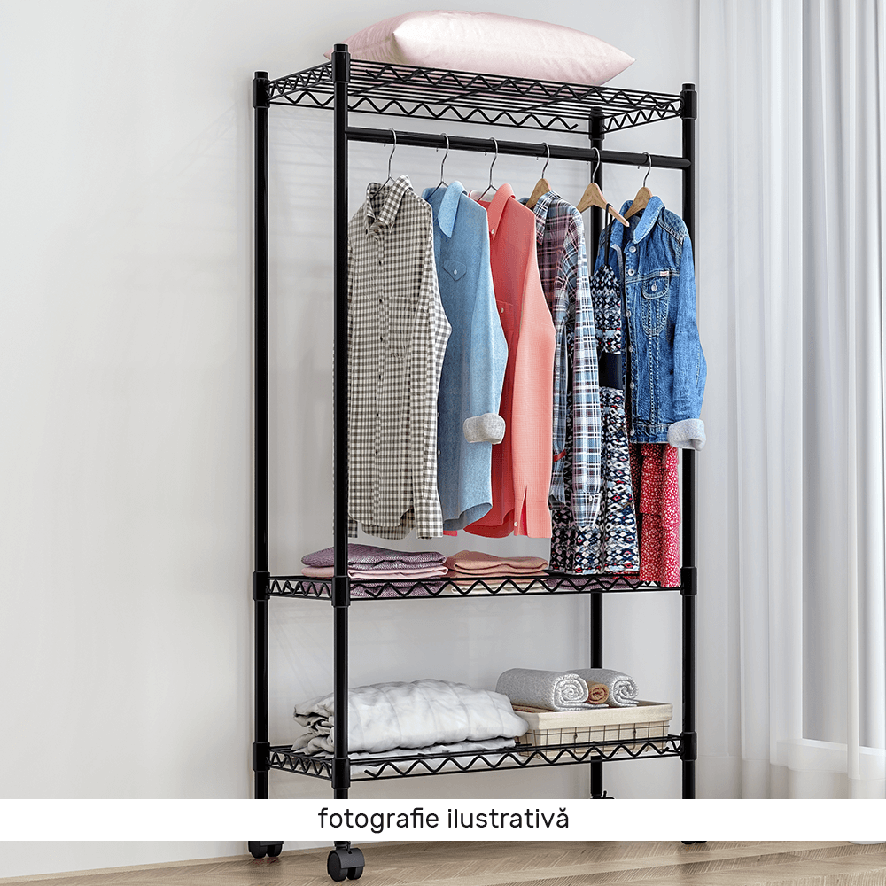 Cuier mobil, negru, VERDONE — imaginea 14