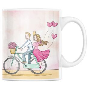 mesaj pt sotul meu de ziua lui Cana personalizata cadou special pentru iubit de ziua indragostitilor, Priti Global, cuplu pe bicicleta cu mesaj de dragoste, 330 ml