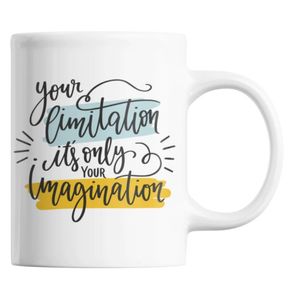 doar pe a ta ton de apel Cana cafea pentru fete, cu mesaj motivational, Priti Global, "Limitarea ta este doar imaginatia ta", 300 ml