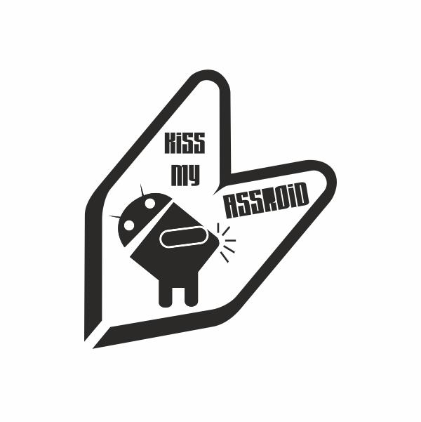 Sticker auto cu kiss my assroid, tuning, JDM, 20cm, negru