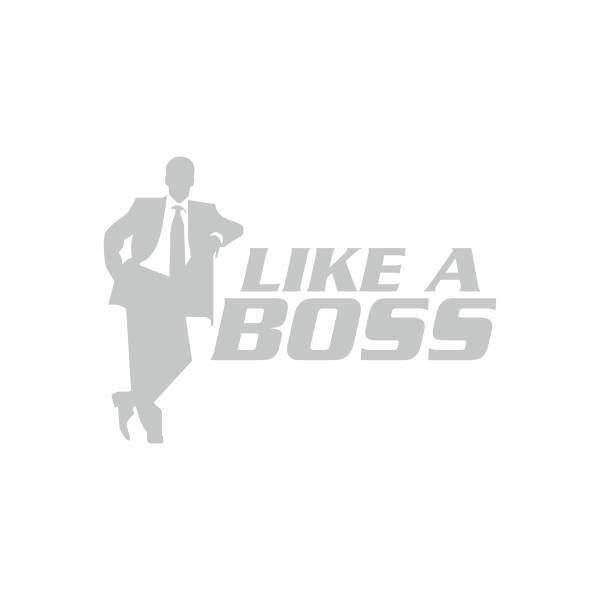 Sticker auto cu like a boss, tuning, JDM, 20cm, alb