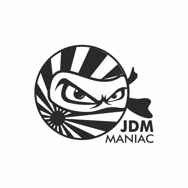Sticker auto cu JDM MANIAC, tuning, 20cm, negru