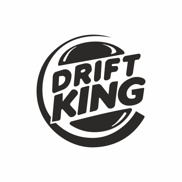 Sticker auto cu drift king, JDM, 20cm, negru