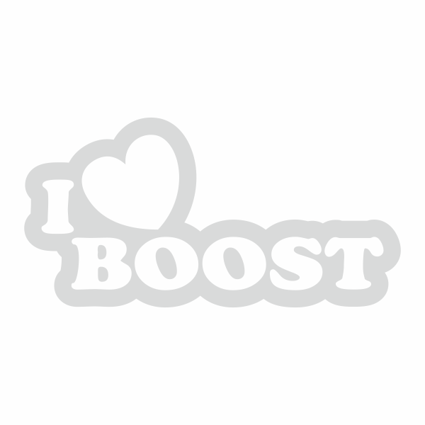 Sticker auto cu I love boost, JDM, 20cm, alb