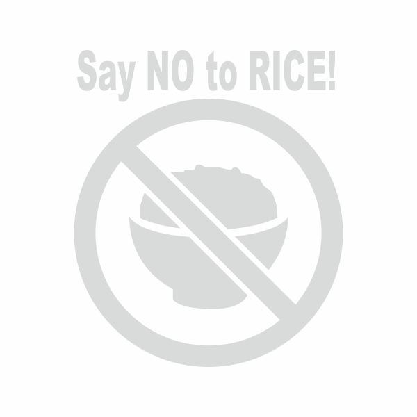 Sticker auto cu say no to rice, tuning, JDM, 20cm, alb