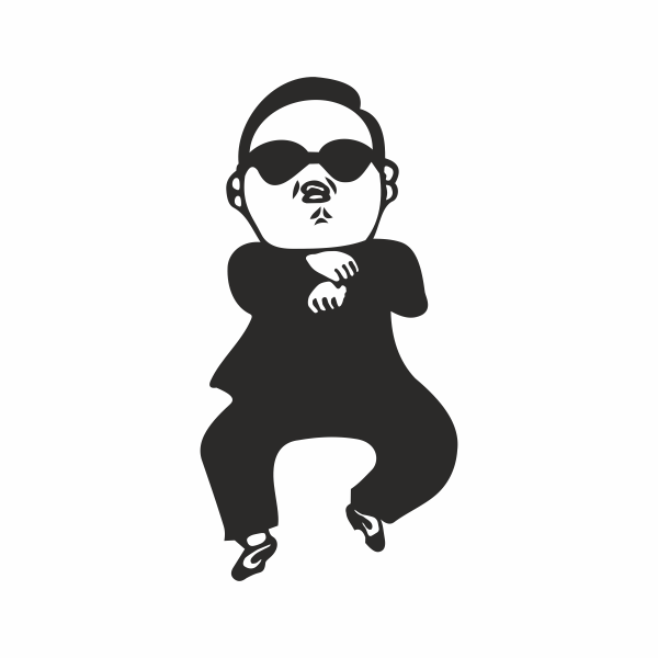 Sticker auto cu oppa gangnam style, tuning, JDM, 20cm, negru