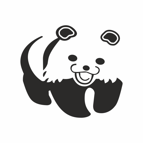 Sticker auto cu urs panda, tuning, JDM, 20cm, negru