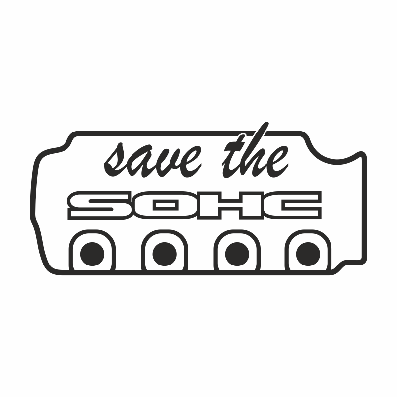 Sticker auto cu save the sohc, tuning, JDM, 20cm, negru