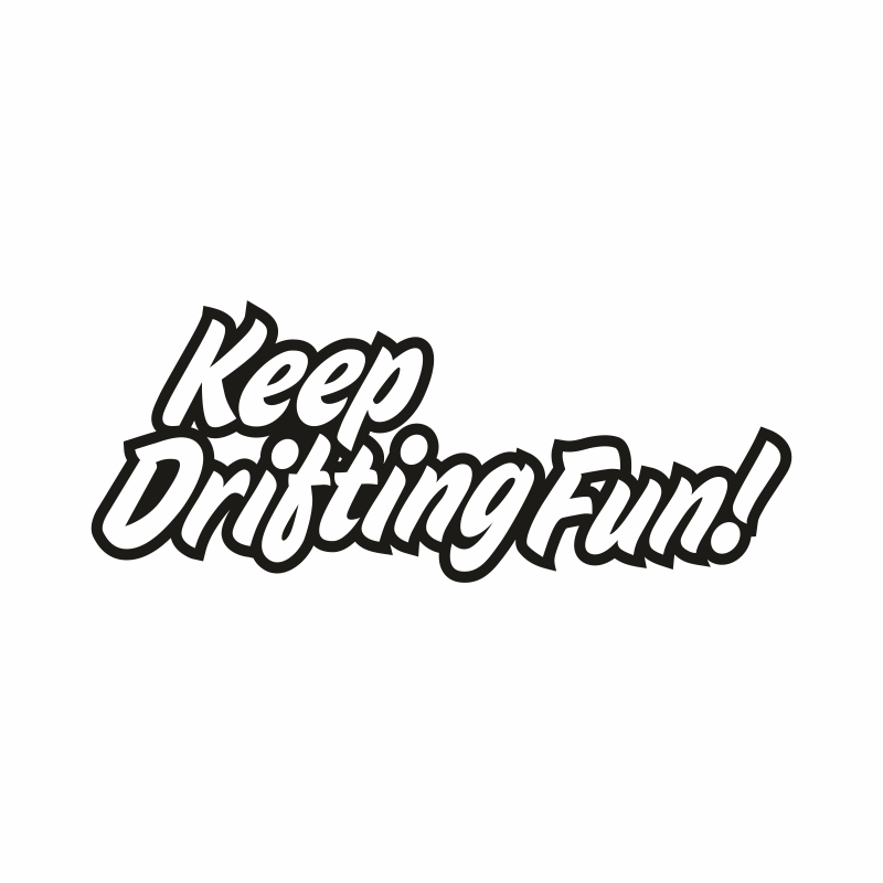 Sticker auto, tuning, JDM, keep drifting fun, 20cm, negru.