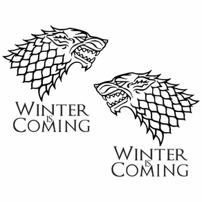 serial game of thrones sezonul 1 episodul 1 Set 2 stickere amuzante, Winter is coming, Game of Thrones, Priti Global, Negru, 50 x 6 cm