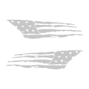 pontaj 12 cu 24 12 cu 48 Set 2 stickere auto cu steagul Americii, US Flag, Priti Global, Alb, 48 x 12 cm